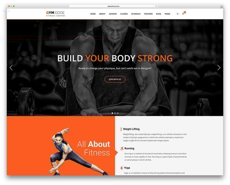 Gym Website Design - UpLabs