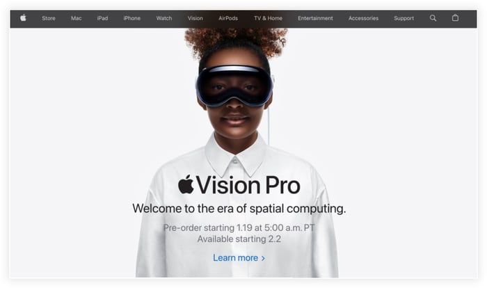 screenshot of the Apple.com homepage