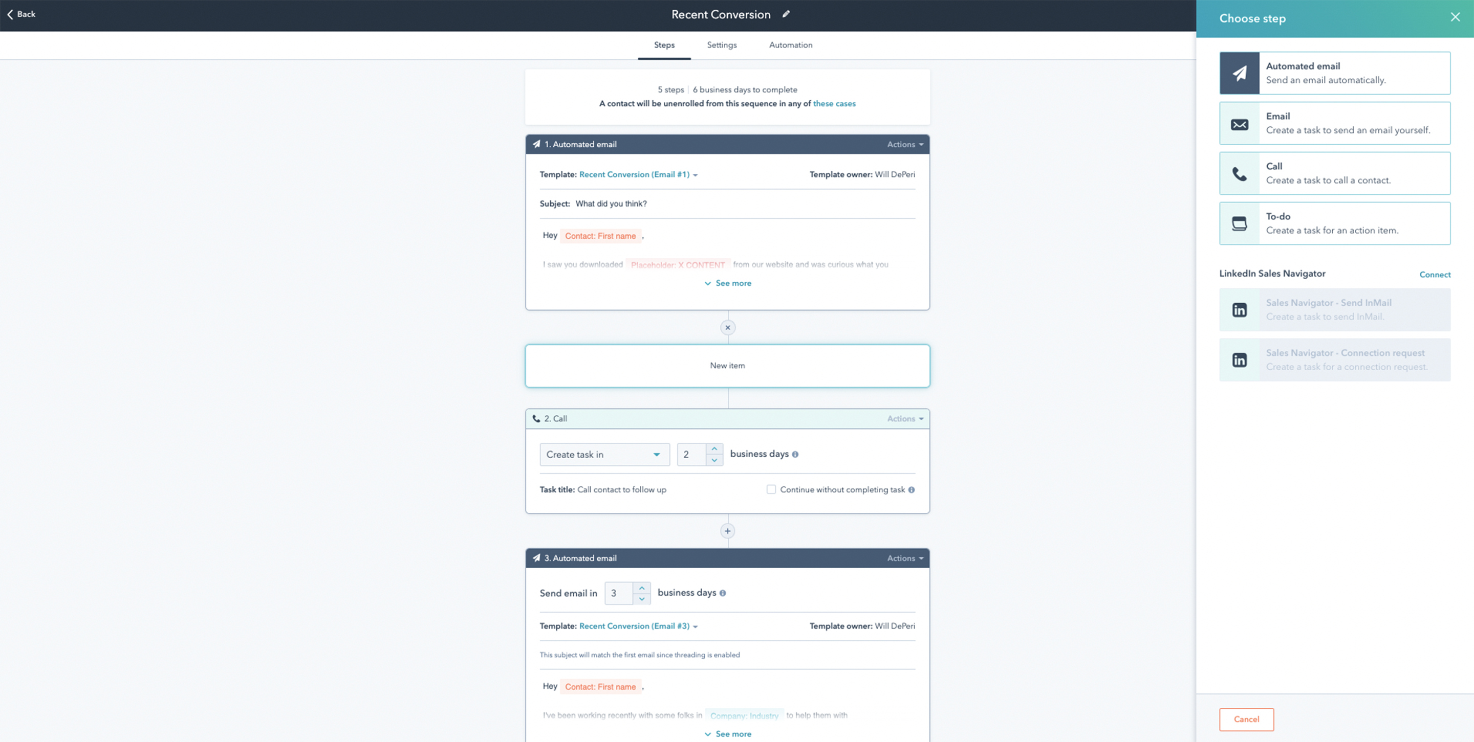 Sequence Options