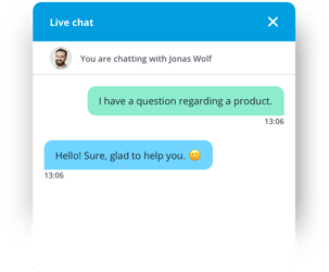 Screenshot of the Userlike chat bot